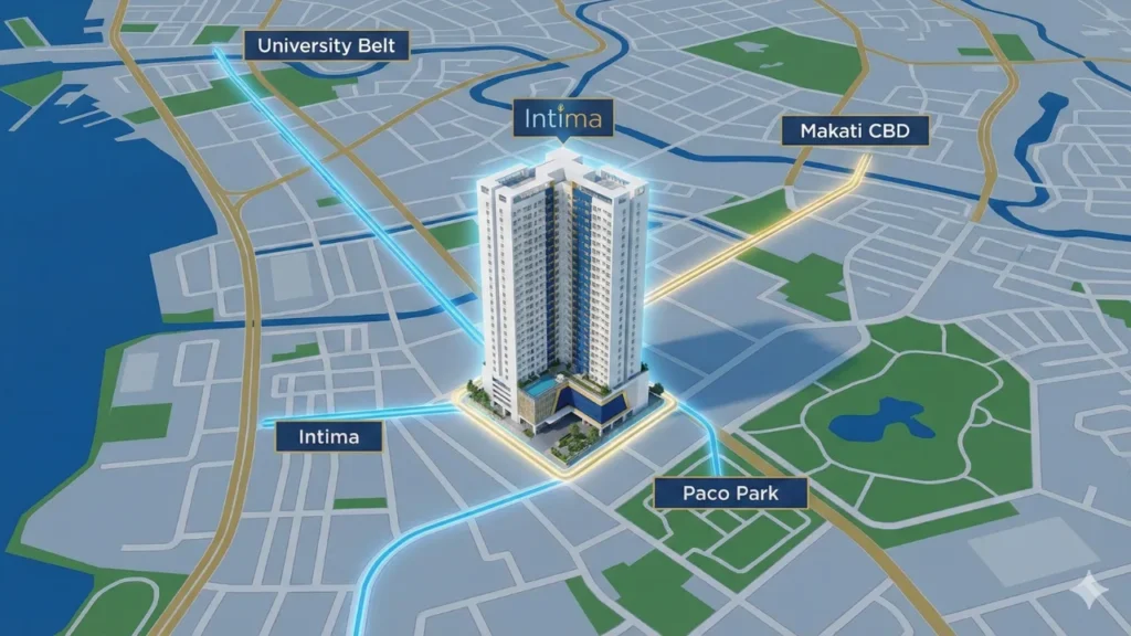 Avida Towers Intima Location