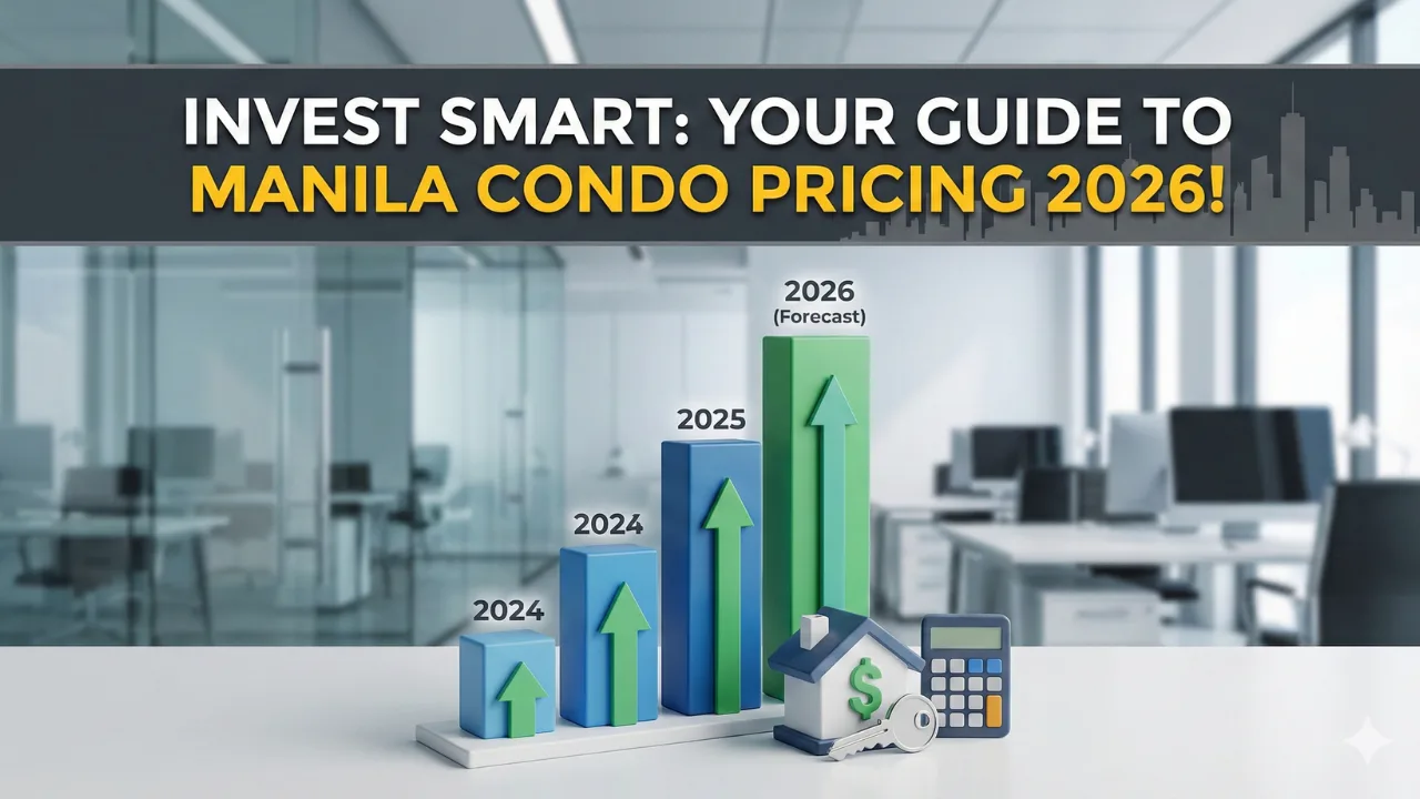 Detailed infographic showing Manila Condo Pricing 2026 for different unit types.